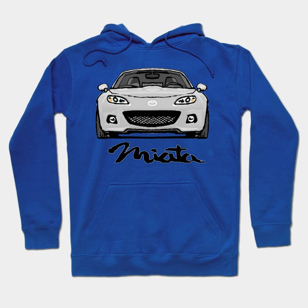 MX5 Miata NC3 White Hoodie by Woreth